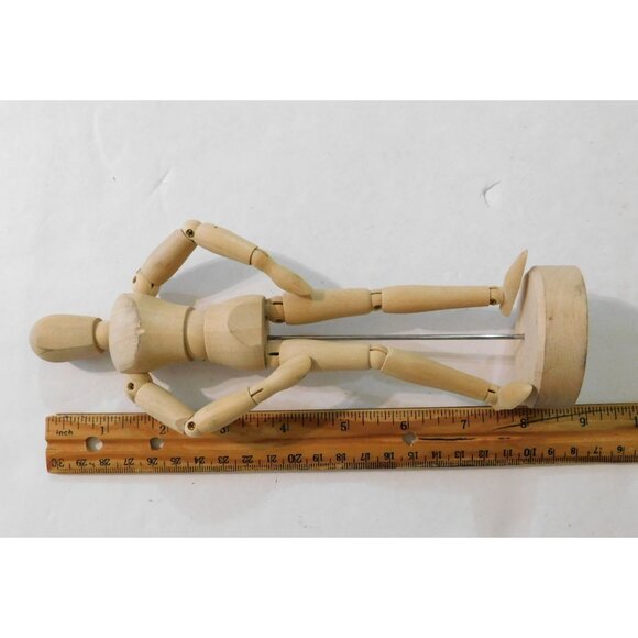 Poseable Wooden Mannequin Art Model With Stand 8.5" Tall For Drawing Or Display - Picture 4 of 6
